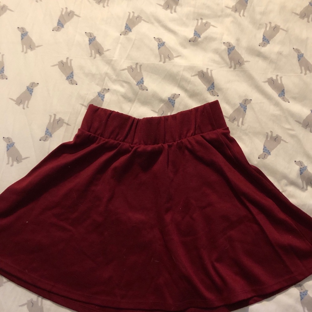 Red ruffle skirt